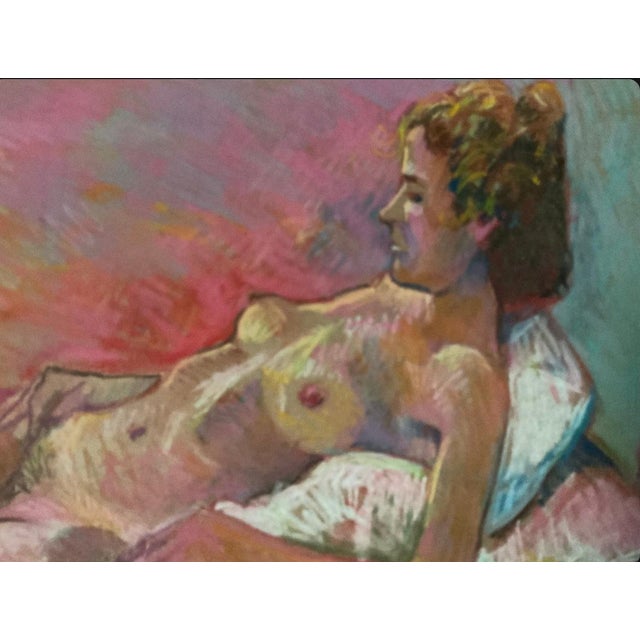 pastel nude on paper, study of the graceful female form, inspired by fresh local color.