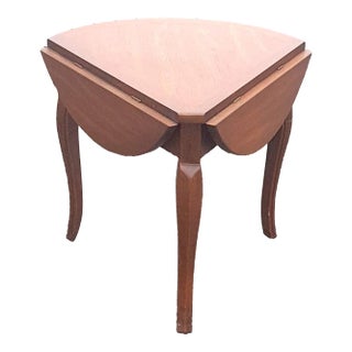 1960s Lane Furniture Vintage Triangular Drop Leaf Handkerchief Accent Table For Sale