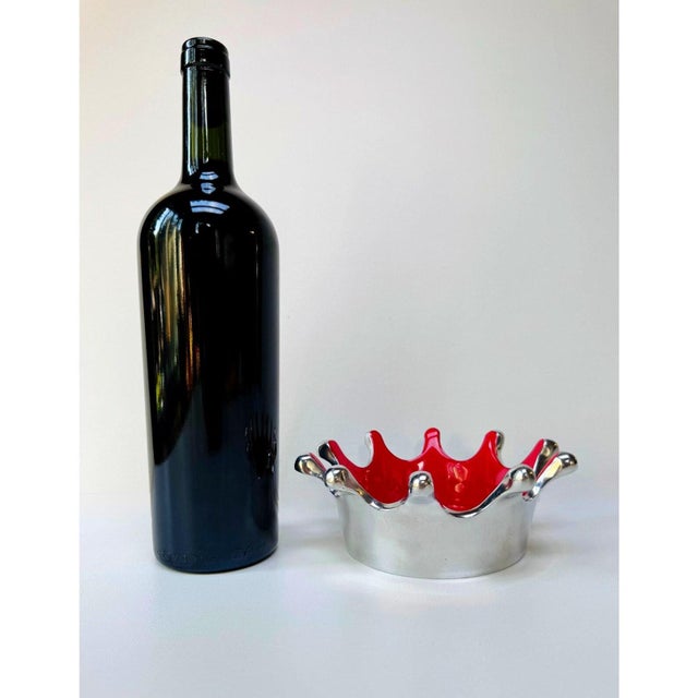 Nima Oberoi Lunares Splash Bowl Crimson Enamel Polished Aluminum For Sale - Image 6 of 6