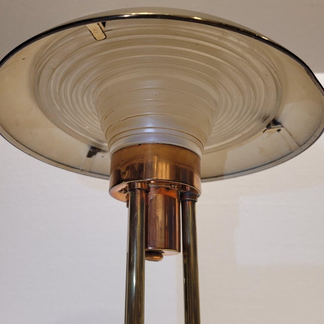 Vintage Art Deco Mushroom Table Lamp in Gilt Brass, 1930s For Sale - Image 17 of 18