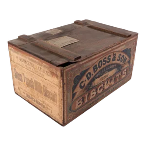 Late 19th Century Antique C. D. Boss and Son Biscuit Box