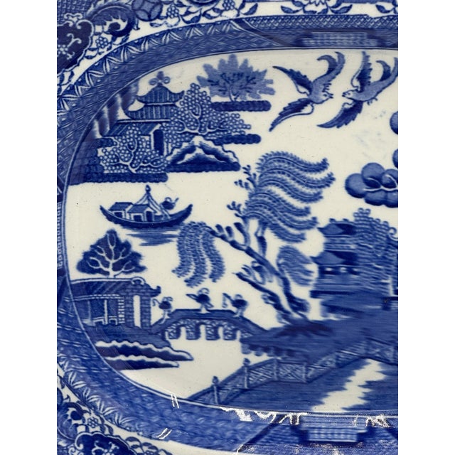 English Early 20th Century Wedgwood & Co. Blue Willow Transferware Platter For Sale - Image 3 of 12