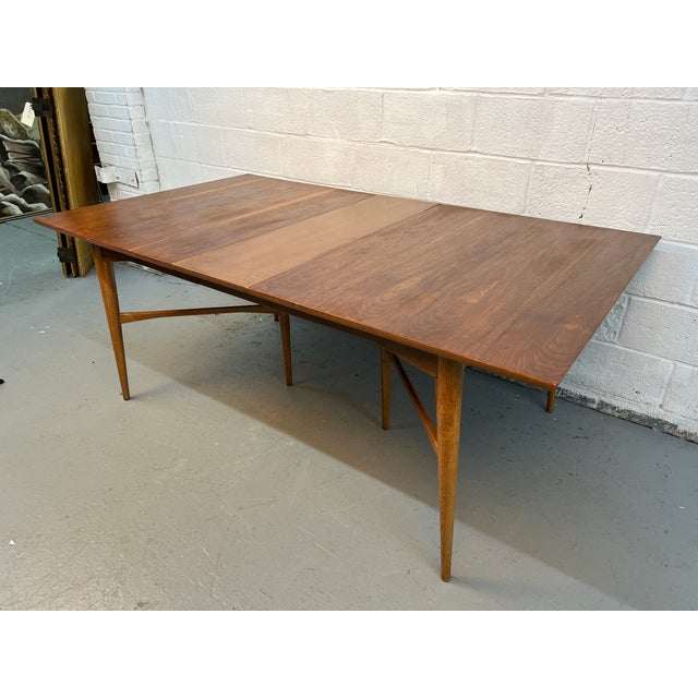 Mid 20th Century Tapered Walnut Expanding Leaf Table For Sale - Image 13 of 13
