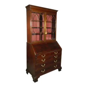 19th-C. English Bookcase Secretary