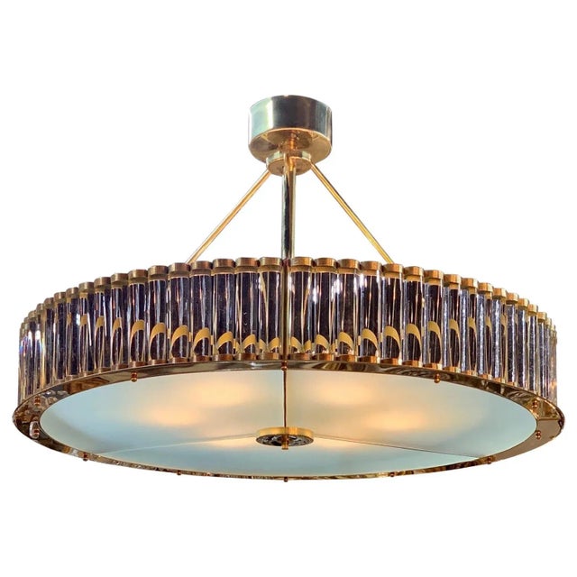 Early 21st Century Modern Murano Glass and Brass Chandelier For Sale - Image 5 of 5