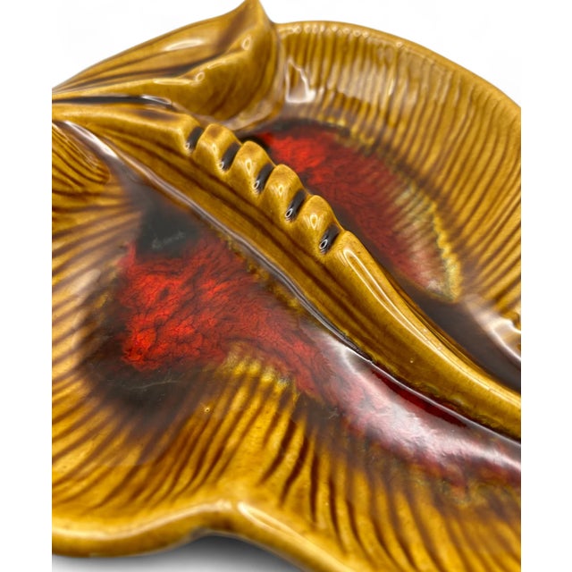Vintage Mid Century Maurice of California Brown & Orange Ashtray For Sale - Image 4 of 4