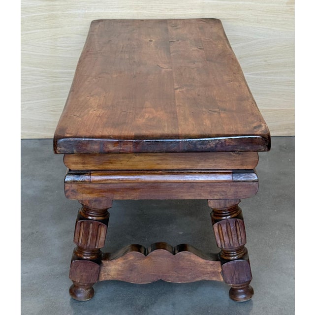 Late 19th Century 19th Spanish Low Console Table with Solomonic Legs & Two Carved Drawers For Sale - Image 5 of 18