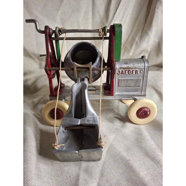 1930s Antique Kenton Jaeger Cement Mixer XL Largest Series Cast Iron & Aluminum Toy For Sale - Image 5 of 14