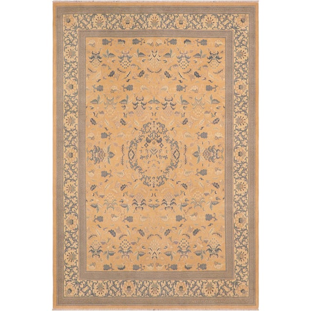 Shabby Chic Orange/Beige Wool Rug - 8'2'' X 10'1'' For Sale - Image 10 of 10
