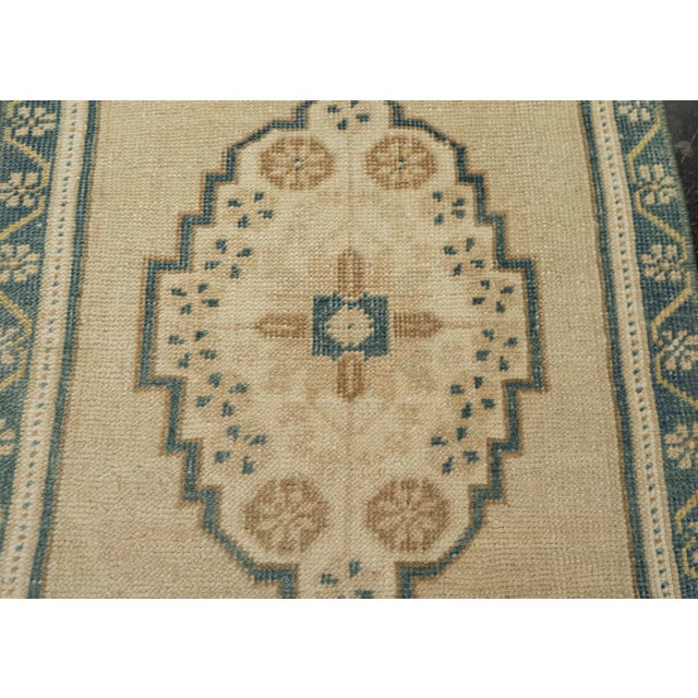 Turkish Mini Rug Oriental Hand Knotted Vintage Rug 1'8" x 4' #21148 For Sale - Image 4 of 8