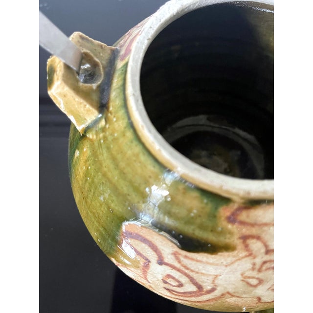 Ceramic Modern Japanese Studio Pottery Oribe Tea Pot by Ken Matsuzaki For Sale - Image 7 of 17
