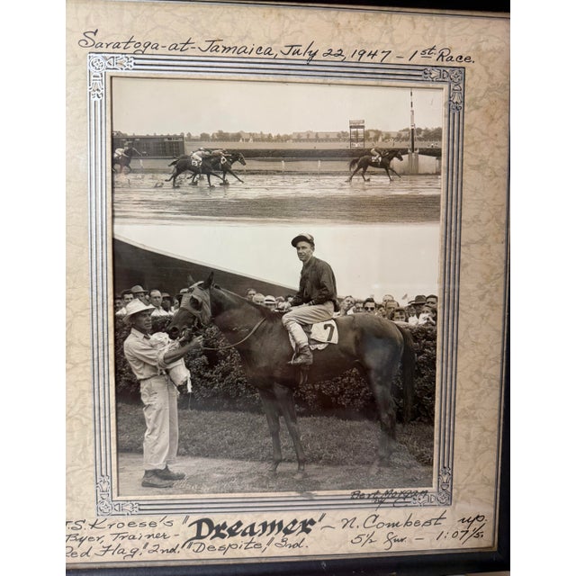 Up for sale is an original vintage 1947 horse racing photograph of winning horse Dreamer at Saratoga, Jamaica NY. This...