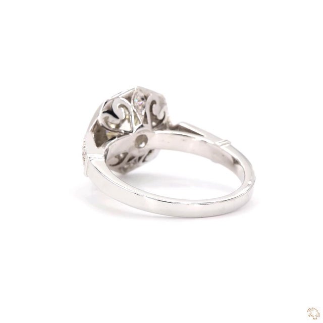 Early 21st Century Antique Design 1.07 Carat Old European Cut Diamond Gold Ring, Size 6.5 For Sale - Image 5 of 9