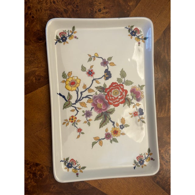 Art Nouveau Vintage Limoges France Porcelain Hand Painted 10"x 7" Serv Ing Plate Tray For Sale - Image 3 of 12
