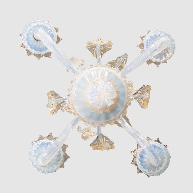 Vintage La Murrina Ca’ Rezzonico–Style Gold‑Infused Opaline Murano Chandelier For Sale - Image 9 of 18