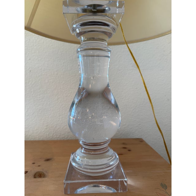 Glass Vintage Crystal Baluster Table Lamps - a Pair For Sale - Image 7 of 13
