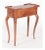 A pair of petite French Provincial style end tables with a single drawer, gallery top and wistful cabriole legs. Product...