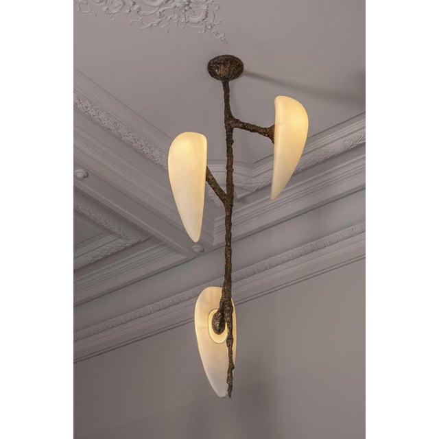 Lv-426 Vertical 3 Diffusers Pendant in Patinated Cast Bronze by William Guillon For Sale - Image 11 of 17