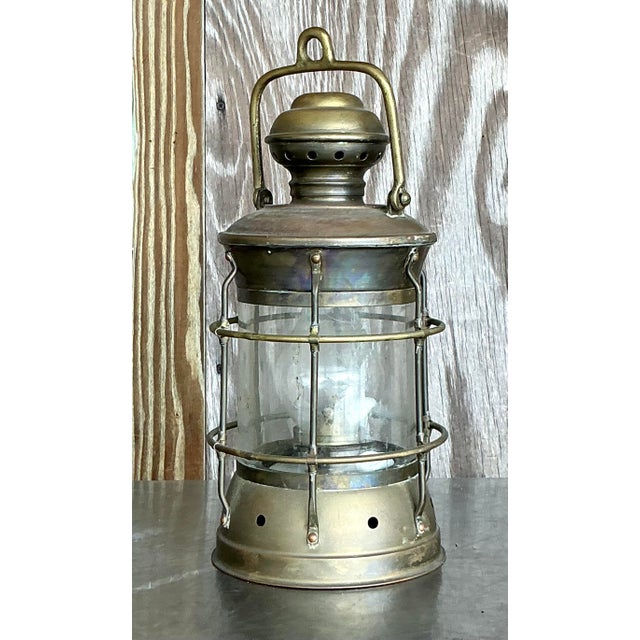 Vintage Brass Ships Lantern For Sale - Image 4 of 5