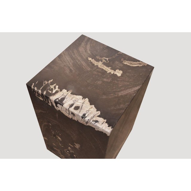 Andrianna Shamaris Minimalist Petrified Wood Side Table For Sale - Image 12 of 18