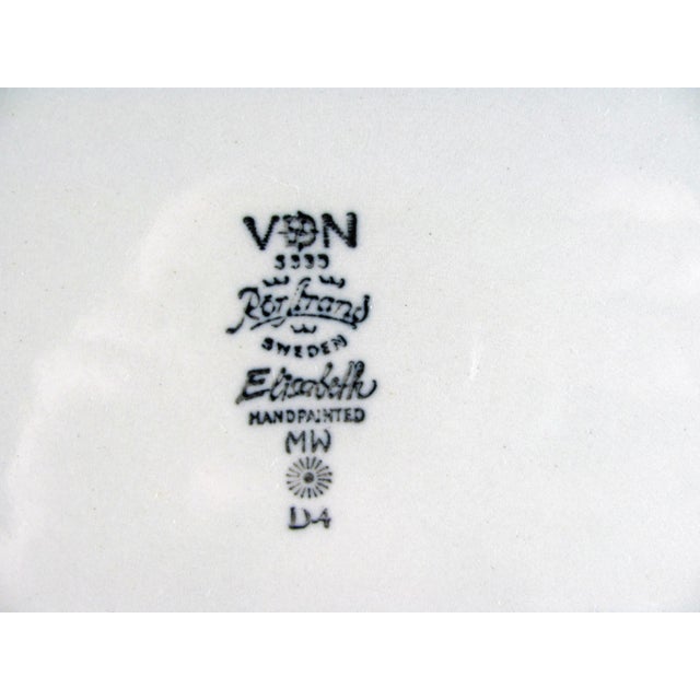 1970s Marianne Westman for Rörstrand Sweden Hand Painted Elisabeth Nordic Dinner Plates - Set of 8 For Sale - Image 6 of 7