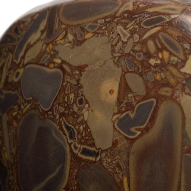 Mounted Chinese Meditation Puddingstone For Sale - Image 4 of 4