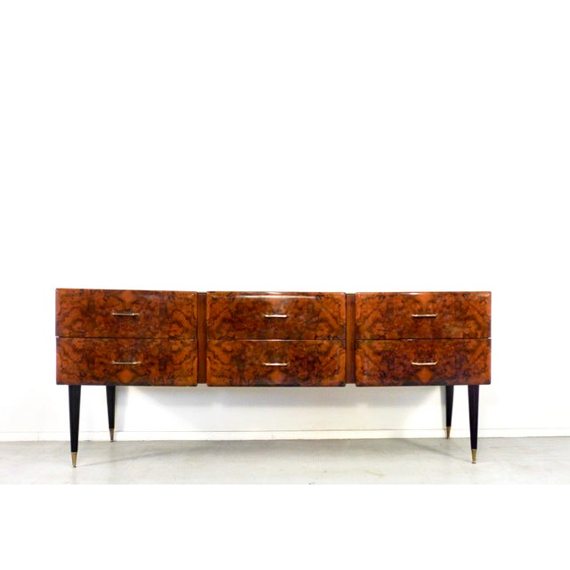 Italian Walnut and Brass Sideboard, 1950s For Sale - Image 10 of 10