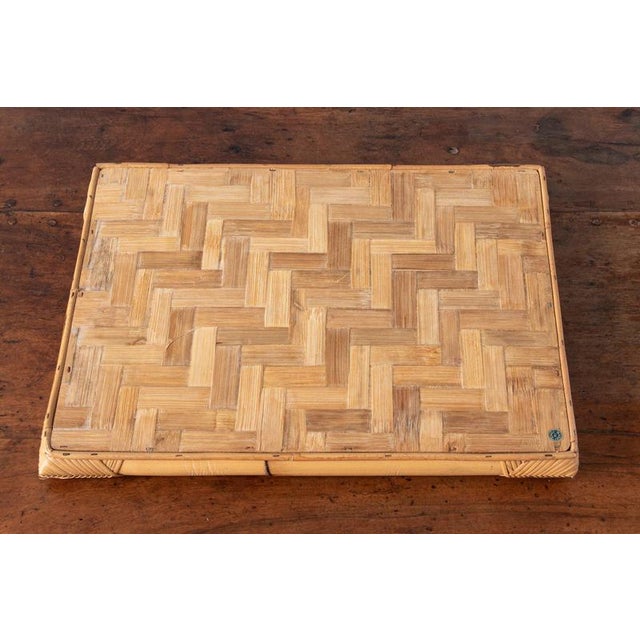 Bamboo and Brass Tray from Vivai Del Sud, 1970s For Sale - Image 9 of 10