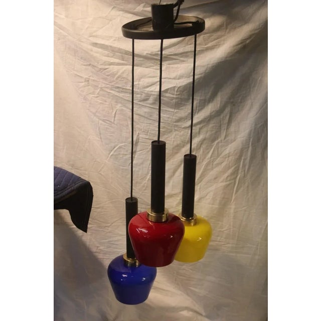 Mid-Century Modern Italian Brass Chandelier from Vistosi, 1950s For Sale - Image 3 of 10