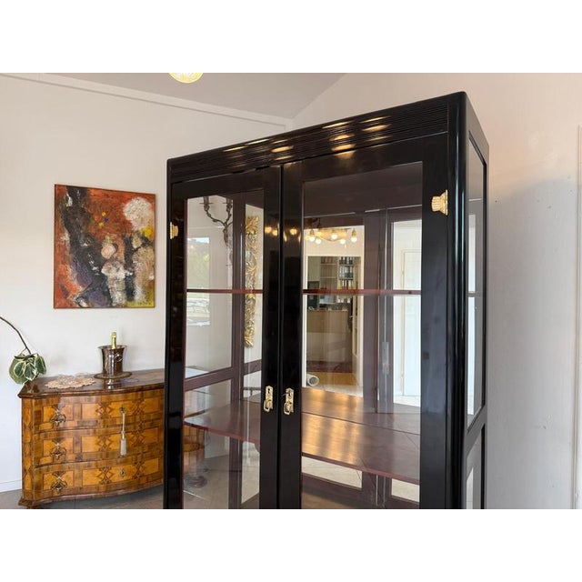 Metal Art Nouveau Glass Display Cabinet, 1920s For Sale - Image 7 of 15