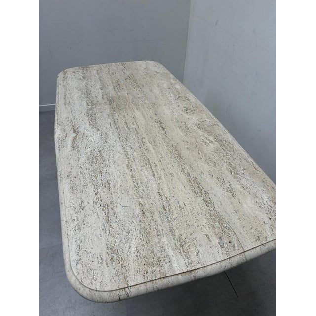 Italian Travertine Dining Table For Sale - Image 6 of 7