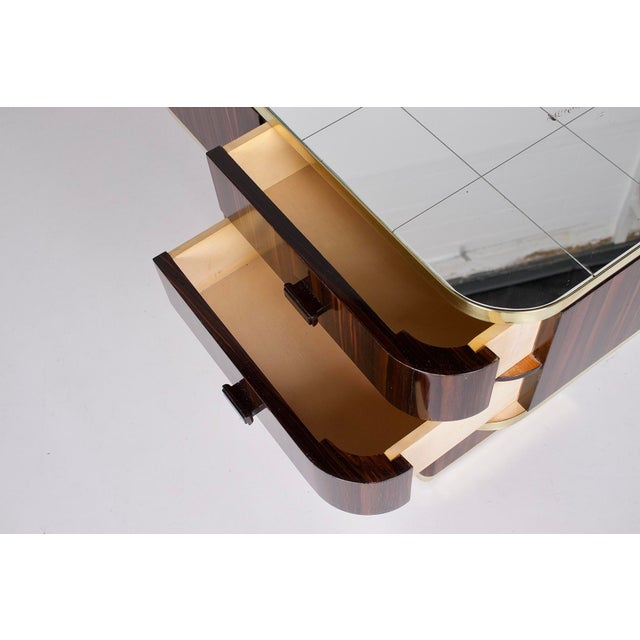 Small Mirrored Macassar Ebony Sideboard, 1950s For Sale - Image 11 of 16