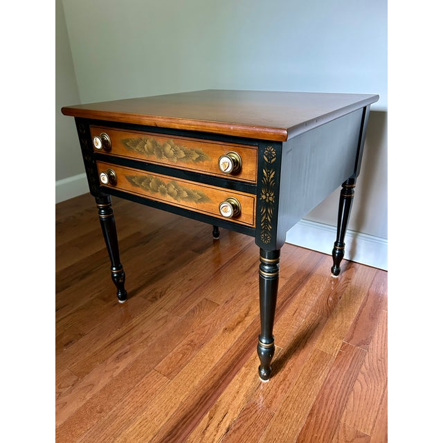 Hitchcock Stenciled End Tables Pair (2) For Sale In Greenville, SC - Image 6 of 6
