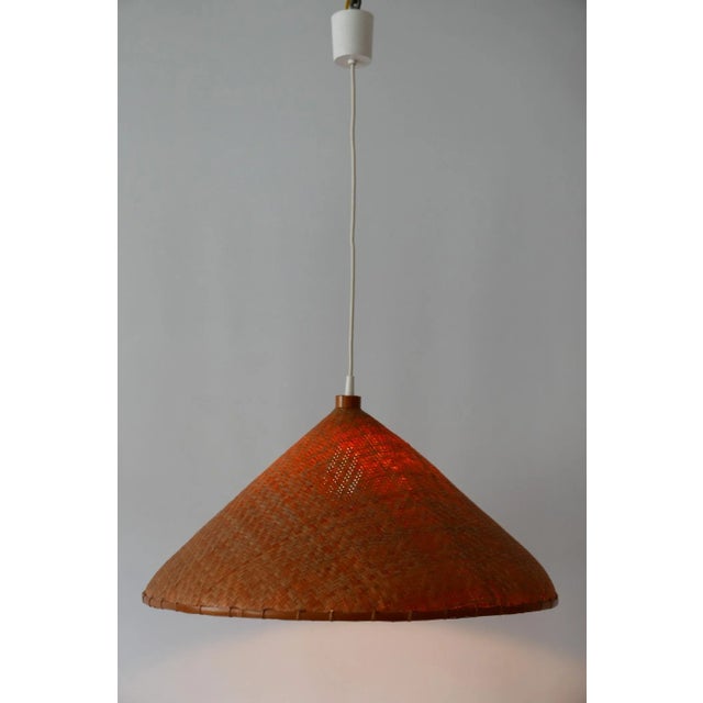 Large Mid-Century Wicker Pendant Lamp, Germany, 1960s For Sale - Image 4 of 17