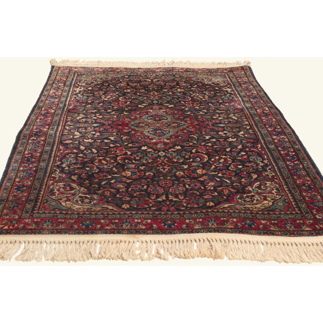 Victorian Antique Persian Sarouk Rug, 03'05 X 04'11 For Sale - Image 3 of 10