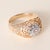 Modern Vintage 14k 2 Tone Gold 0.50 Carats Diamond Cocktail Dome Ring, Size 10 For Sale - Image 3 of 6