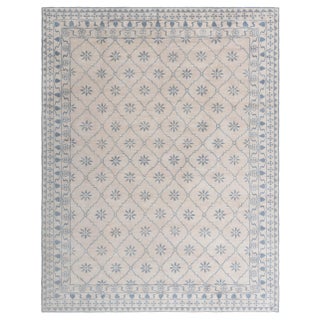 Contemporary Eight-Point Star Ivory With Blue Carpet "Flocon" For Sale