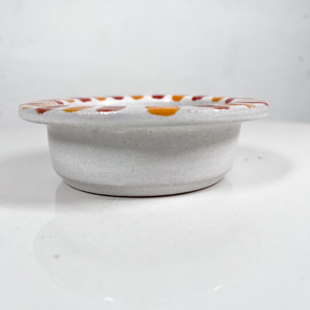 AMBIANIC presents 1960s Hand Painted Art Pottery Happy Sun Face Dish by DeSimone Italy Sun design with smiley face...