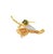 Mid-Century Modern Mid-Century 18k Yellow Gold Emerald and Diamond Hummingbird Pin For Sale - Image 3 of 6