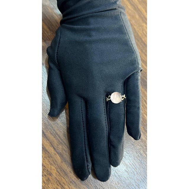 Round Circle Cabochon Pink Rose Quartz 14k Diamond Statement Unique Ring, Size 6.75 For Sale In Washington DC - Image 6 of 14