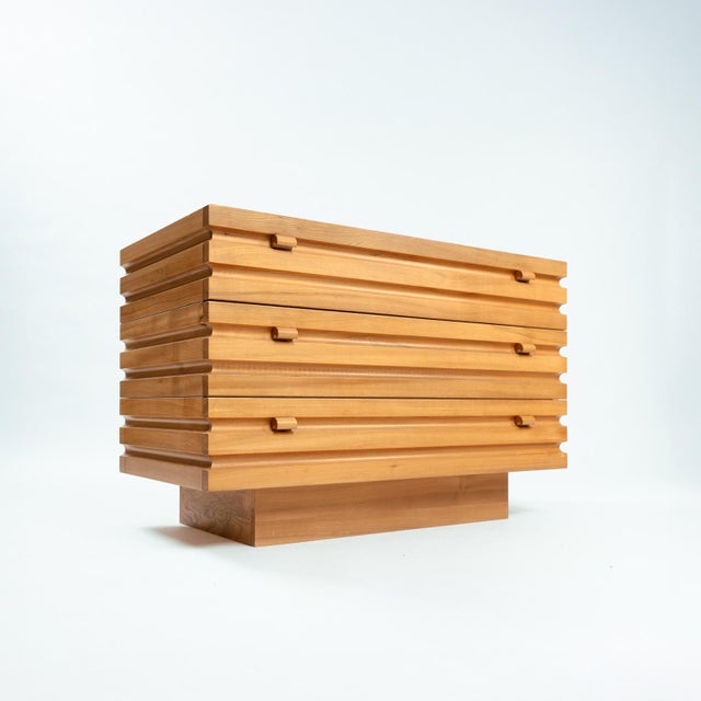 Beautiful schulptural mid-Century chest of drawers by Maison Regain. Circa 1970, France. Very decorative piece made out of...