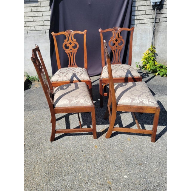 Set of 4 Early 20th Century English Dining Room Chairs For Sale In Philadelphia - Image 6 of 16