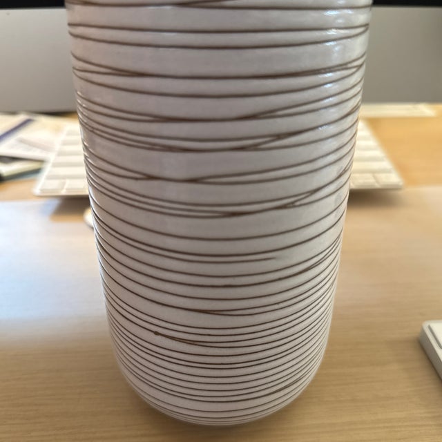 Heath Ceramics Sausalito Striated Ceramic Vase For Sale - Image 12 of 12