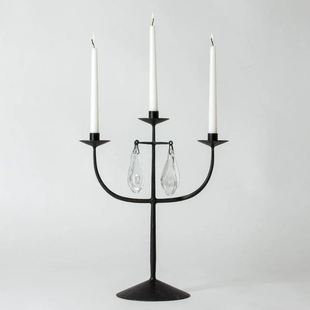 Metal Wrough Iron Candelabra by Erik Höglund, 1960s For Sale - Image 7 of 7