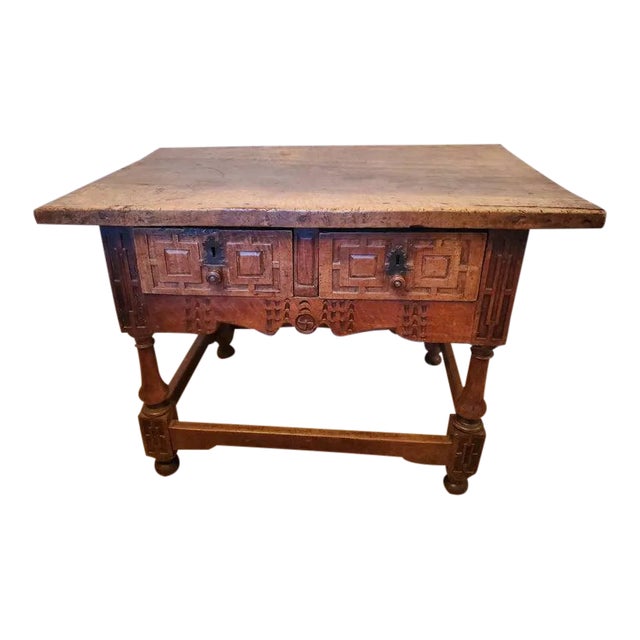 17th Century Iberian Baroque Period Rustic Table For Sale
