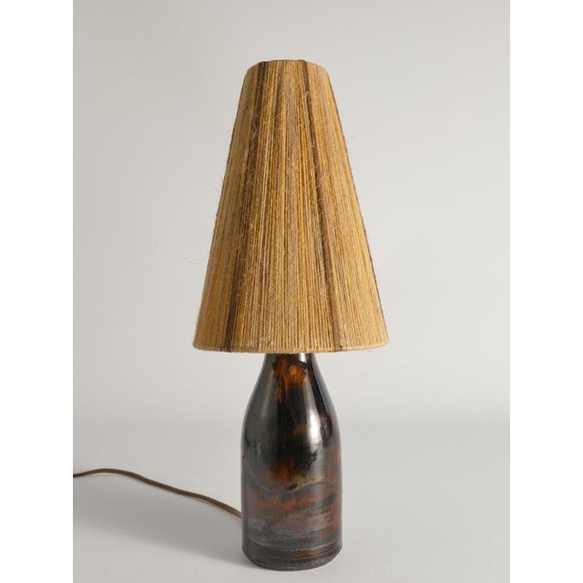 Brown Stoneware Table Lamp by Carl-Harry Stålhane, Designhuset, Sweden, 1960s For Sale - Image 9 of 15