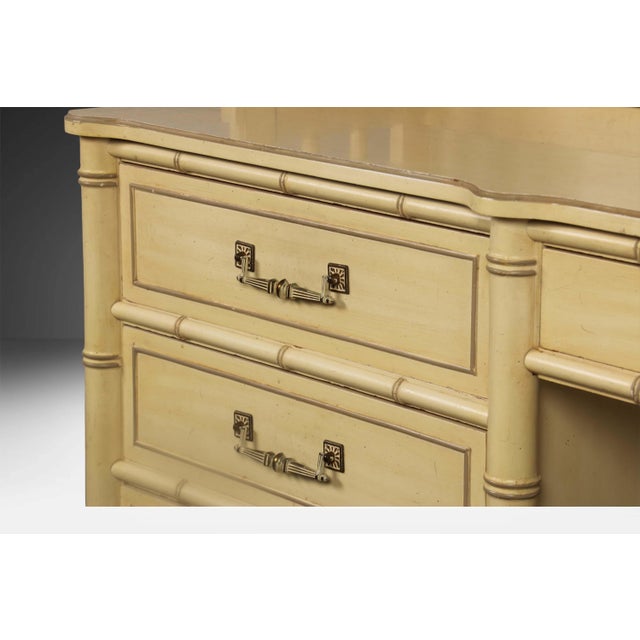 Hollywood Regency Vintage Henry Link Faux Bamboo Desk Hutch For Sale In Baltimore - Image 6 of 13