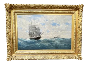 Erwin Günther, Large Marine Painting in Baroque Frame
