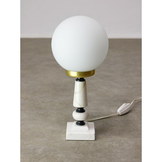 Vintage Italian Table Lamp in Brass and Marble, 1960s For Sale - Image 6 of 10