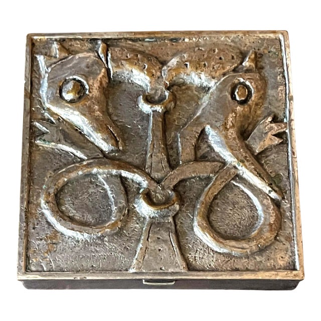 1940s Line Vautrin French Silvered Bronze Box For Sale